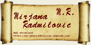 Mirjana Radmilović vizit kartica